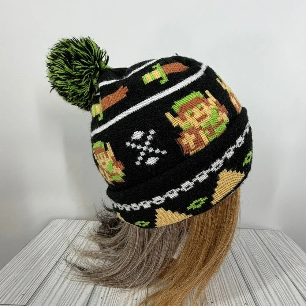 Legend of Zelda 8-Bit Fairisle Cuff Pom Beanie